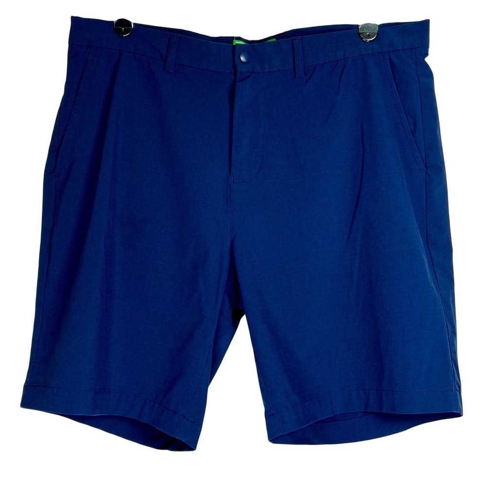 Crown & Ivy Golf Shorts Mens 38 Blue Stretch Flat Front Performance Activewear